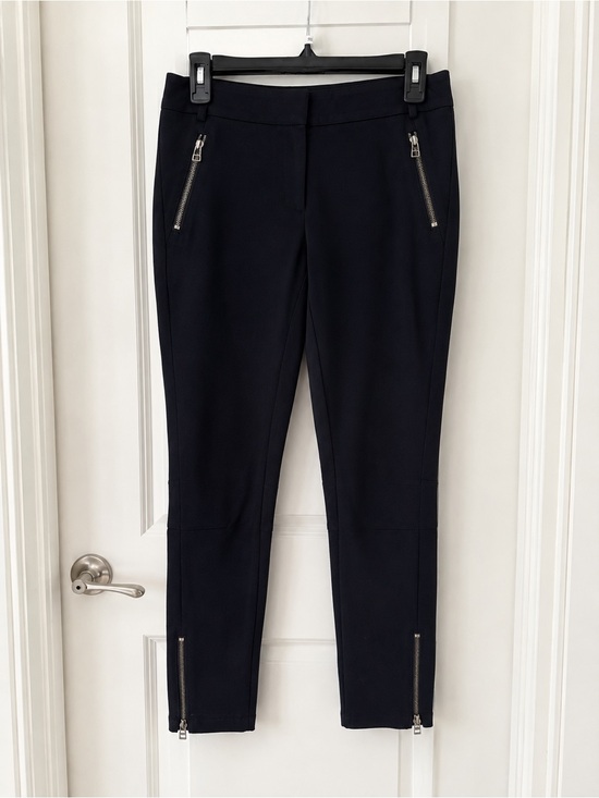 Veronica Beard Pants - Veronica Beard Dark Navy Blue Zip Pocket Skinny Pants Size 2 Made in USA